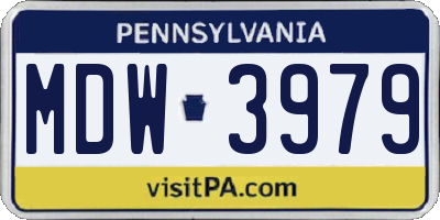 PA license plate MDW3979