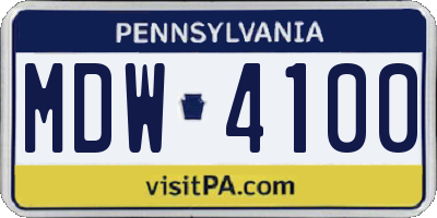 PA license plate MDW4100