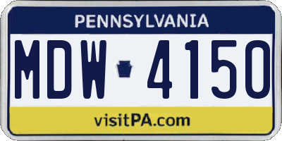 PA license plate MDW4150