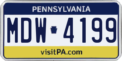 PA license plate MDW4199