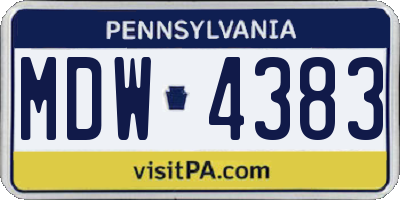 PA license plate MDW4383