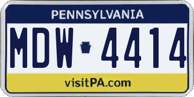 PA license plate MDW4414