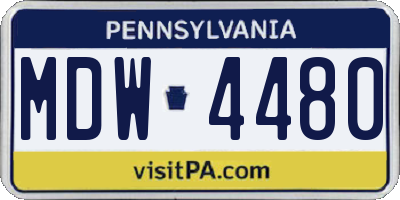 PA license plate MDW4480