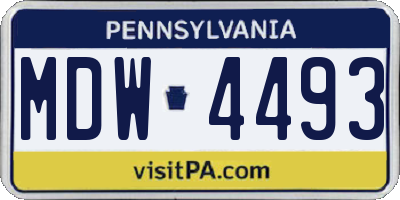 PA license plate MDW4493