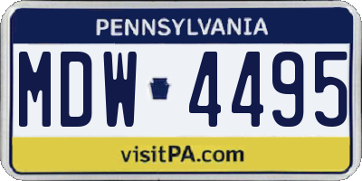 PA license plate MDW4495