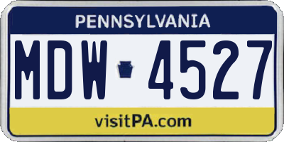 PA license plate MDW4527