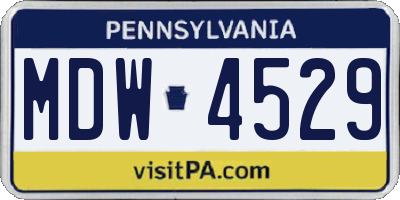 PA license plate MDW4529