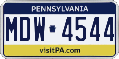PA license plate MDW4544