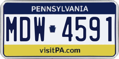 PA license plate MDW4591
