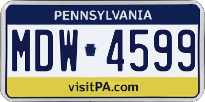 PA license plate MDW4599