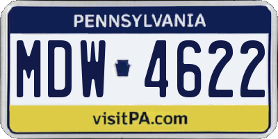 PA license plate MDW4622