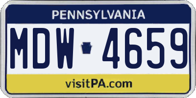 PA license plate MDW4659