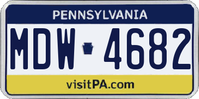 PA license plate MDW4682