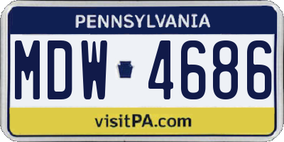 PA license plate MDW4686