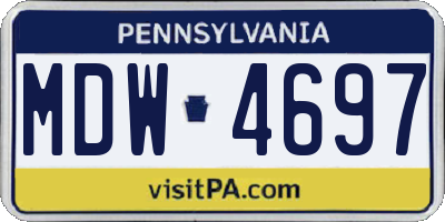 PA license plate MDW4697