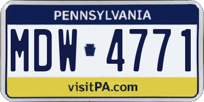 PA license plate MDW4771
