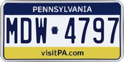 PA license plate MDW4797