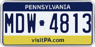 PA license plate MDW4813