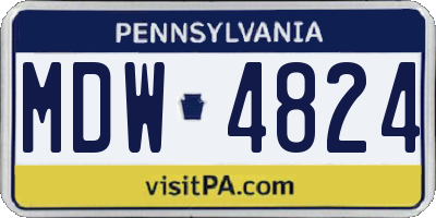 PA license plate MDW4824