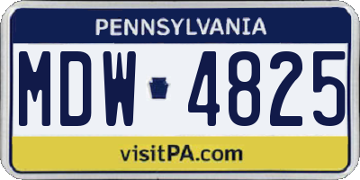 PA license plate MDW4825