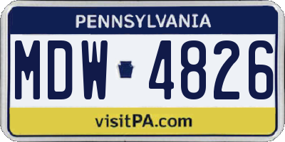 PA license plate MDW4826