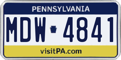 PA license plate MDW4841