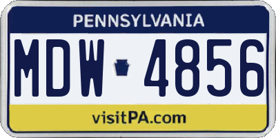 PA license plate MDW4856