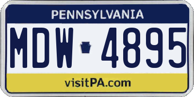 PA license plate MDW4895