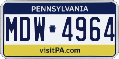 PA license plate MDW4964