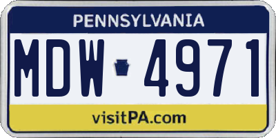 PA license plate MDW4971