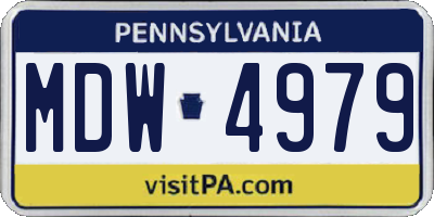 PA license plate MDW4979