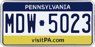 PA license plate MDW5023