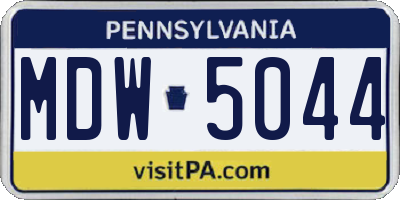 PA license plate MDW5044