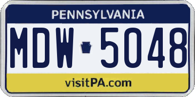 PA license plate MDW5048