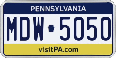 PA license plate MDW5050