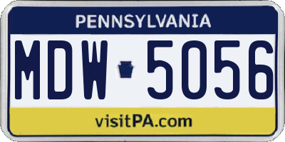 PA license plate MDW5056
