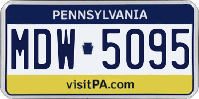 PA license plate MDW5095