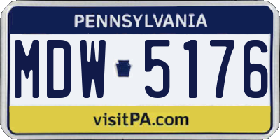 PA license plate MDW5176
