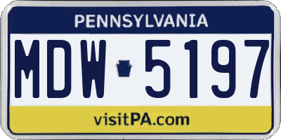 PA license plate MDW5197