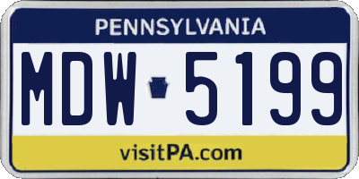 PA license plate MDW5199