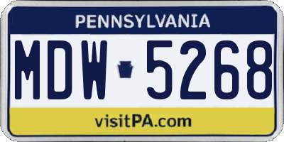 PA license plate MDW5268