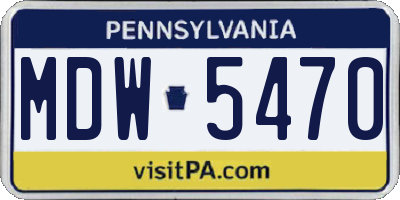 PA license plate MDW5470