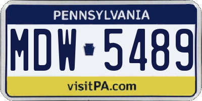 PA license plate MDW5489