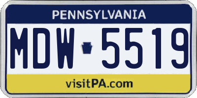 PA license plate MDW5519