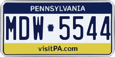 PA license plate MDW5544