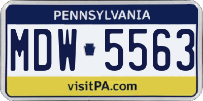 PA license plate MDW5563