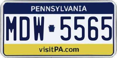 PA license plate MDW5565