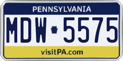 PA license plate MDW5575