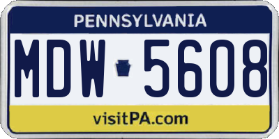 PA license plate MDW5608