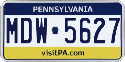 PA license plate MDW5627